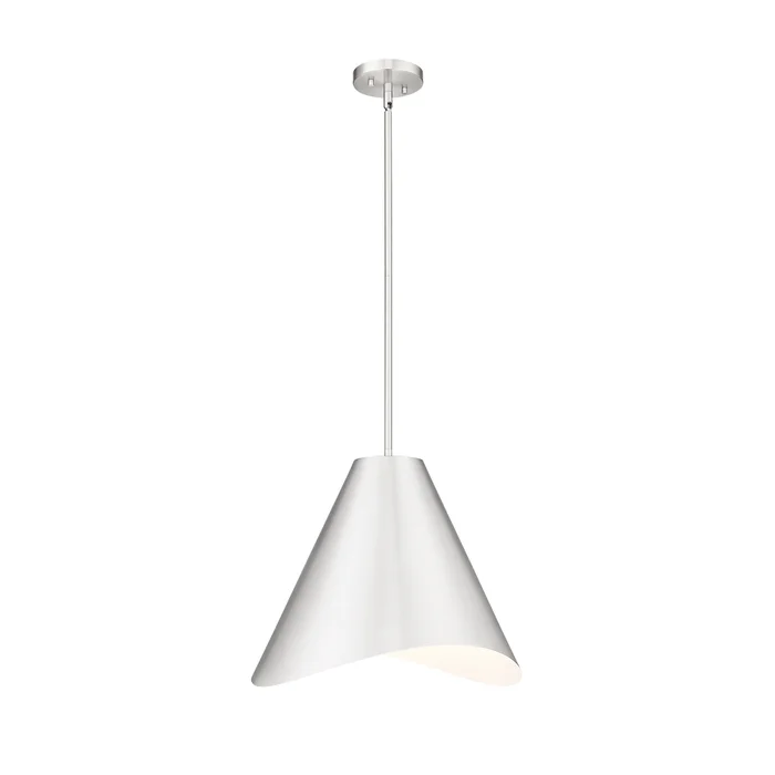 1 light pendant in brushed nickel finish
