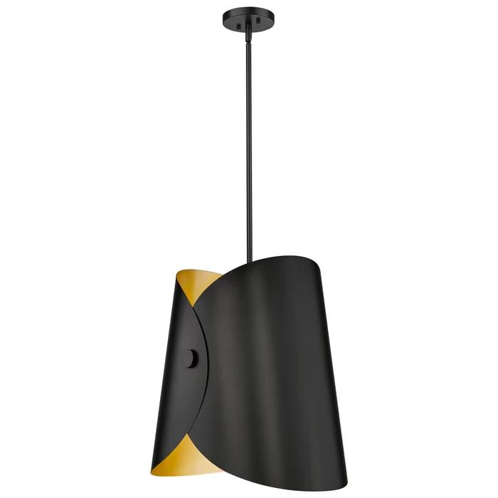 1 light pendant in matte black finish