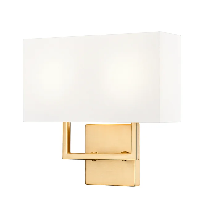 2 light wall sconce in olde brass finish