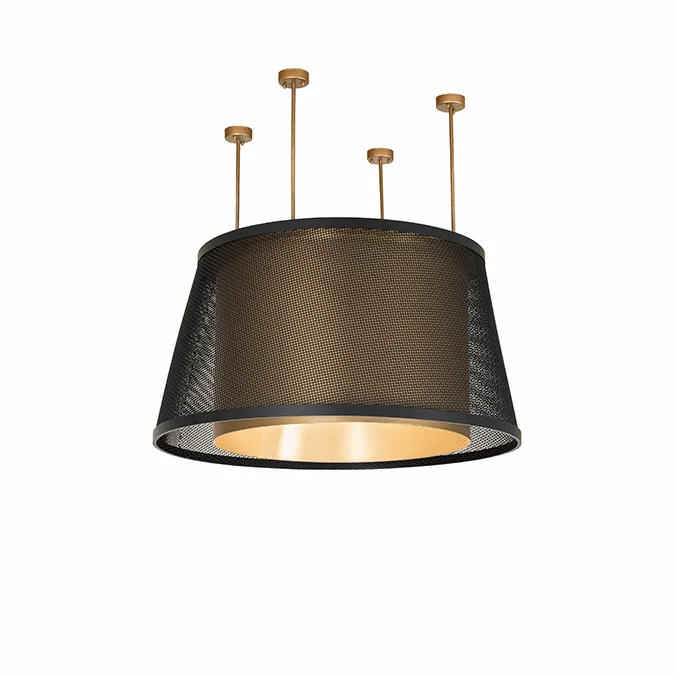 2nd Ave. Lighting 275012 Cilindro Contemporary Gold Metallic / Flat Black LED Overhead Lighting Fixture