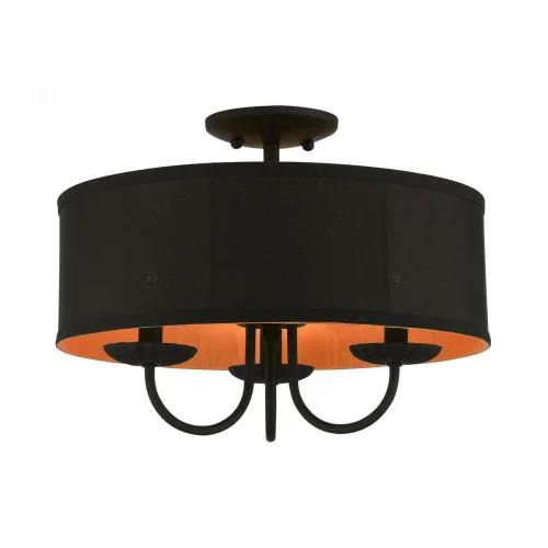 3 Light Black Semi-Flush Mount (108|45129-04)