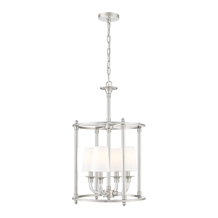4 light chandelier in brushed nickel finish