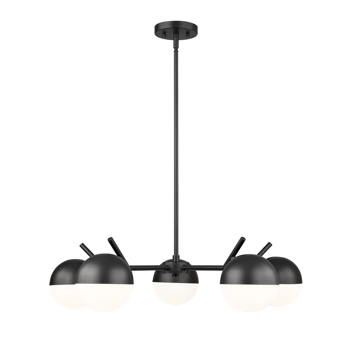 5 light chandelier in matte black finish