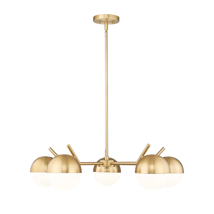 5 light chandelier in modern gold finish