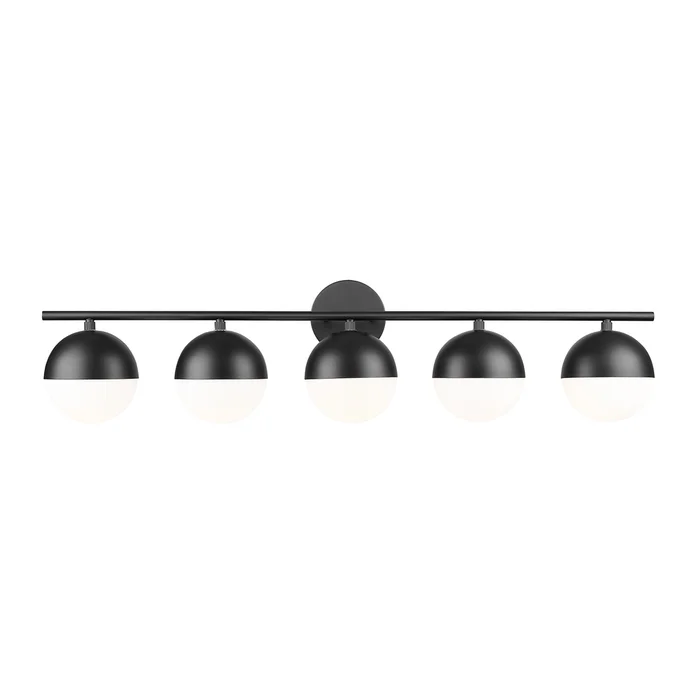 5 light vanity in matte black finish