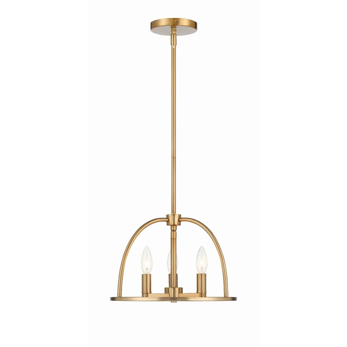 Abbott 3 Light Vibrant Gold Mini Chandelier 13.75″W x 10″H x 13.75″D