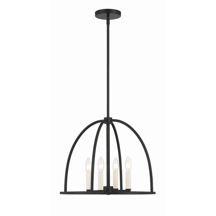 Abbott 4 Light Black Lantern Chandelier 18.25″W x 14.75″H x 18.25″D