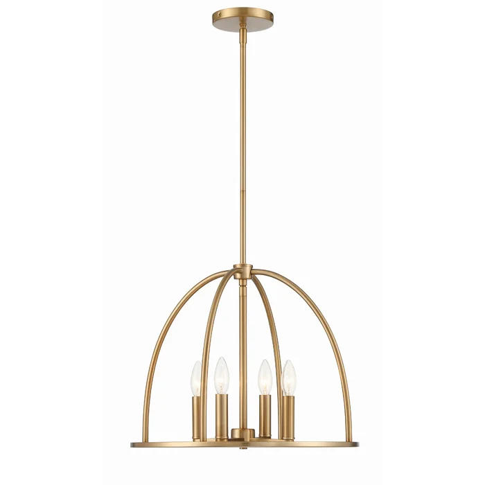 Abbott 4 Light Vibrant Gold Lantern Chandelier 18.25″W x 14.75″H x 18.25″D