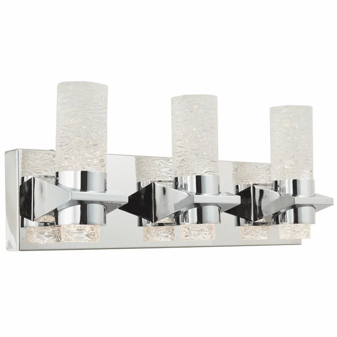 Abra 20073WV-CH Krypton Modern Chrome LED 3-Light Bathroom Vanity Light