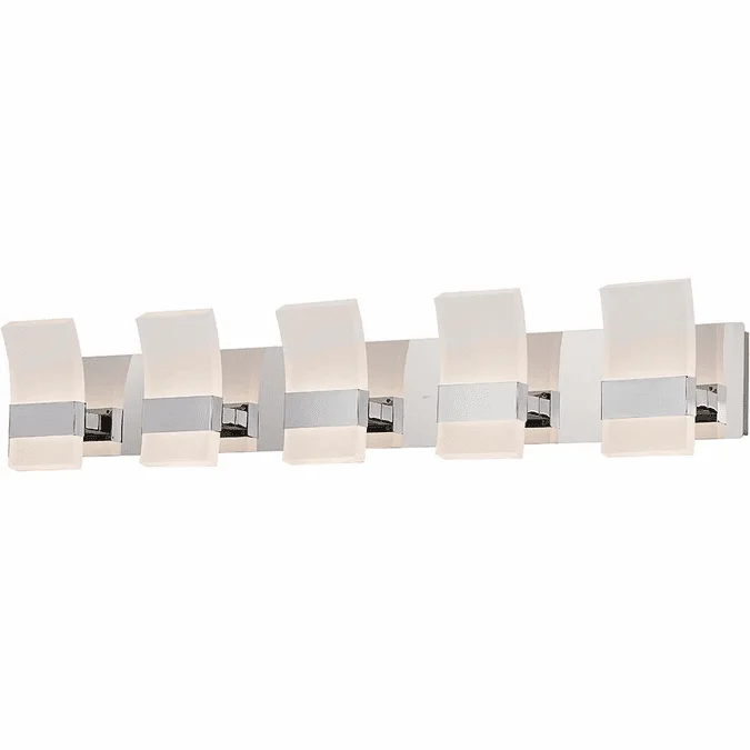 Abra 20088WV-CH Fang Modern Chrome LED 5-Light Bathroom Light Sconce