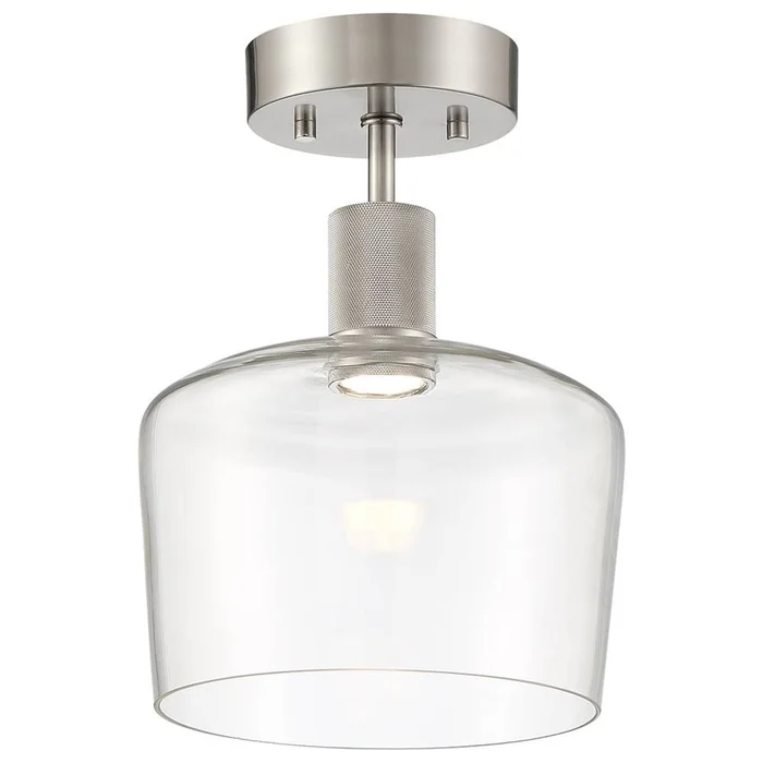 Access Port Nine 1-LT Chardonnay LED Semi-Flush – Brushed Steel – 63147LEDD-BS/CLR
