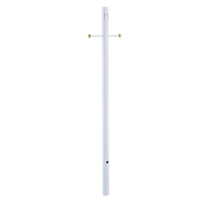 Acclaim 7-FT Direct Burial Post With Outlet And Cross Arm – Gloss White – 98WH