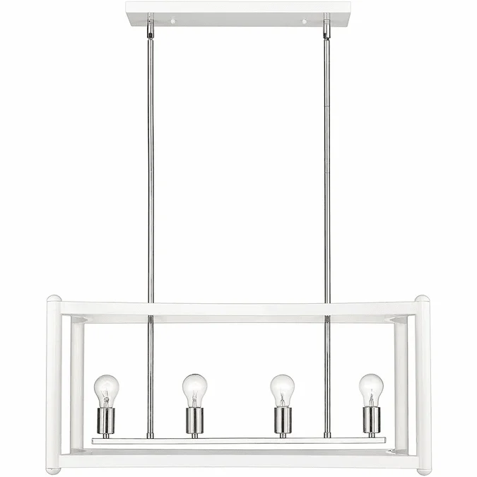 Acclaim Lighting IN20042WH Coyle Contemporary White with Polished Nickel Cluster Island Light Fixture