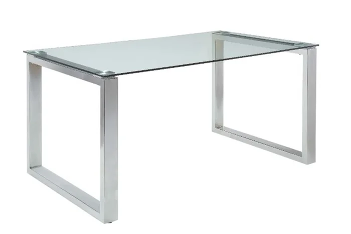 ACME Abraham Dining Table in Clear Glass & Chrome 74015 EST SHIP TIME APPX 4 WEEKS