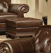 Acme Anondale Top Grain Leather Ottoman in Brown Cherry 15034 EST SHIP TIME APPX 4 WEEKS