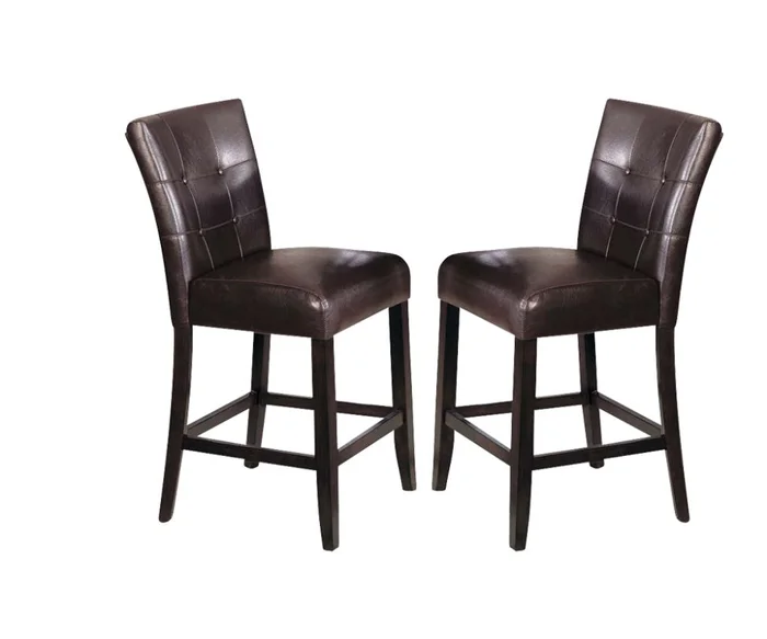 Acme Camelot Button Tufted Counter Height Chair (Set of 2) in Espresso 07055 EST SHIP TIME APPX 4 WEEKS