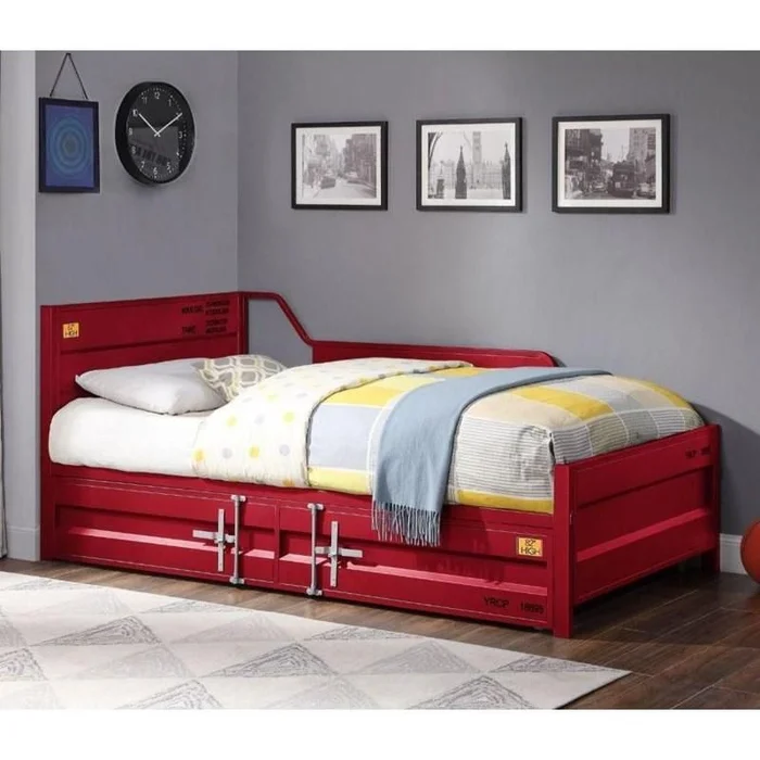 ACME Cargo Twin Daybed & Trundle in Red 39895 EST SHIP TIME APPX 4 WEEKS