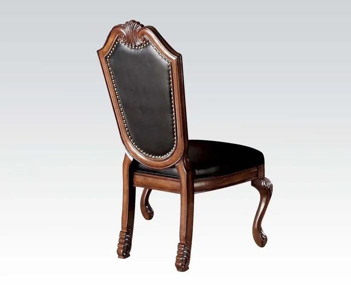 Acme Chateau De Ville Side Chair w/ Black PU (Set of 2) 10038 EST SHIP TIME APPX 4 WEEKS