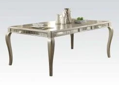 Acme Francesca Rectangular Dining Table in Champagne 62080 EST SHIP TIME APPX 4 WEEKS