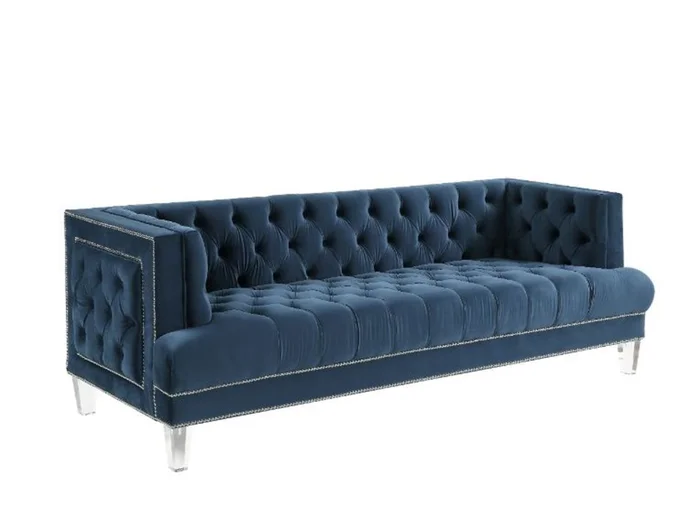 Acme Furniture Ansario Sofa in Blue Velvet 56455 EST SHIP TIME APPX 4 WEEKS