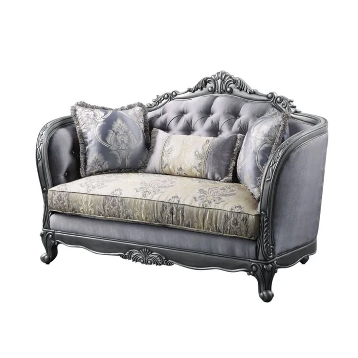 Acme Furniture Ariadne Loveseat in Platinum 55346 EST SHIP TIME APPX 4 WEEKS