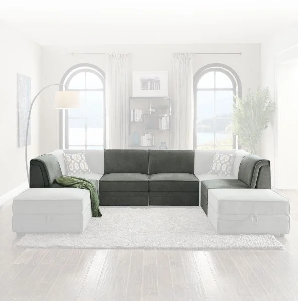 Acme Furniture Bois Modular Armless Chair in Gray Velvet 53780 EST SHIP TIME APPX 4 WEEKS