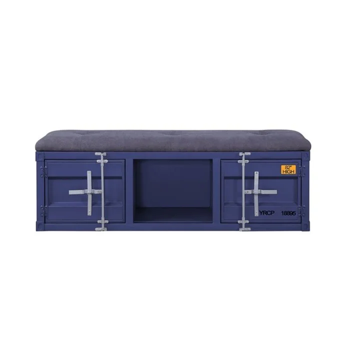 Acme Furniture Cargo Bench in Blue 35942 EST SHIP TIME APPX 4 WEEKS
