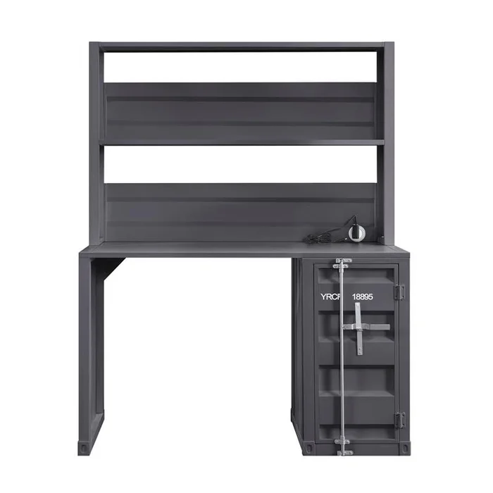 Acme Furniture Cargo Computer Desk & Hutch in Gunmetal 37897 EST SHIP TIME APPX 4 WEEKS