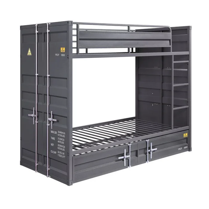 Acme Furniture Cargo Full/Full Bunk Bed in Gunmetal 37895 EST SHIP TIME APPX 4 WEEKS