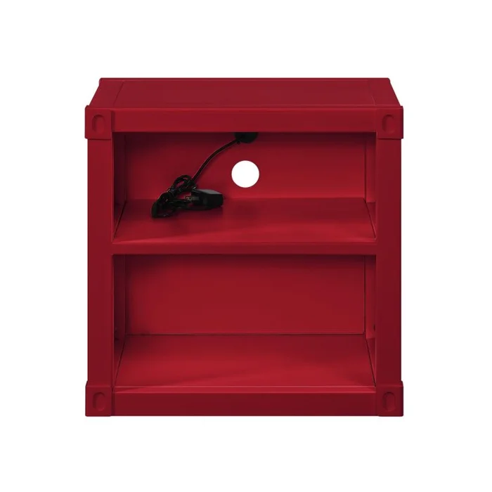 Acme Furniture Cargo Nightstand in Red 35951 EST SHIP TIME APPX 4 WEEKS