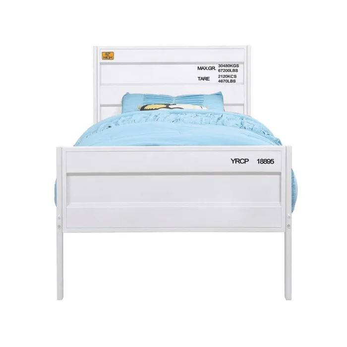 Acme Furniture Cargo Twin Panel Bed in White 35900T EST SHIP TIME APPX 4 WEEKS