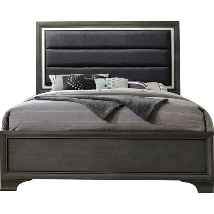 Acme Furniture Carine II King Panel Bed in Gray 26257EK EST SHIP TIME APPX 4 WEEKS