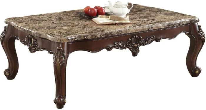 Acme Furniture Devayne Coffee Table in Marble/Dark Walnut 81685 EST SHIP TIME APPX 4 WEEKS