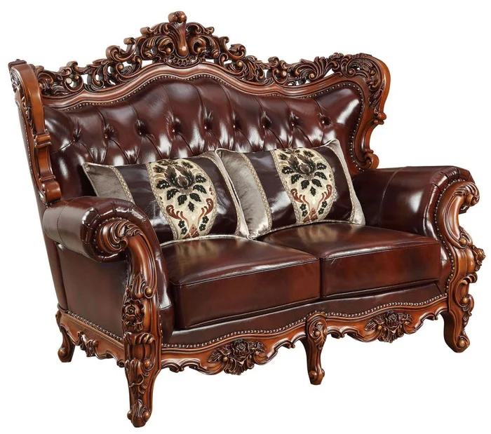 Acme Furniture Eustoma Loveseat in Cherry and Walnut 53066 EST SHIP TIME APPX 4 WEEKS