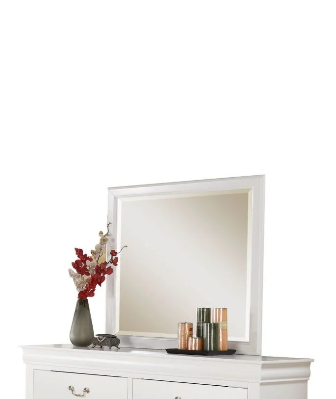 Acme Louis Philippe Mirror in White 23834 EST SHIP TIME APPX 4 WEEKS