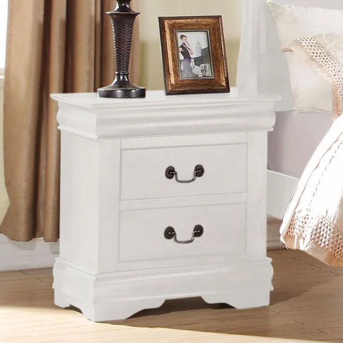 Acme Louis Philippe Nightstand in White 23833 EST SHIP TIME APPX 4 WEEKS