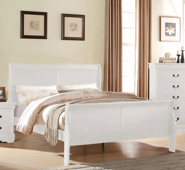 Acme Louis Philippe Queen Panel Bed in White 23830Q EST SHIP TIME APPX 4 WEEKS