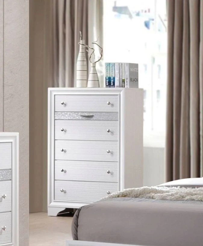 Acme Naima 6 Drawer Chest in White 25776 EST SHIP TIME APPX 4 WEEKS