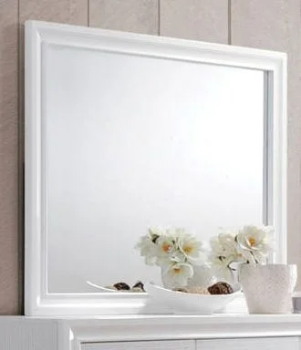 Acme Naima Mirror in White 25774 EST SHIP TIME APPX 4 WEEKS