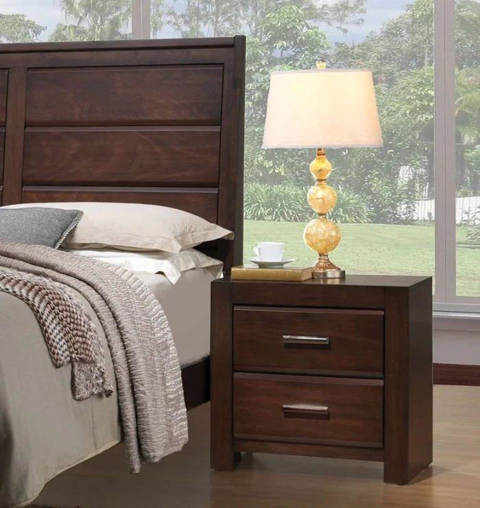 Acme Oberreit 2 Drawer Nightstand in Walnut 25793 EST SHIP TIME APPX 4 WEEKS