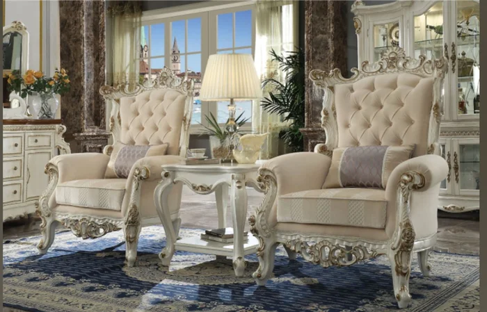 Acme Picardy Accent Chair in Antique Pearl 53463 EST SHIP TIME APPX 4 WEEKS