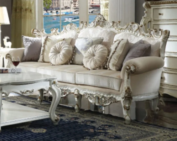 Acme Picardy Sofa in Antique Pearl 53460 EST SHIP TIME APPX 4 WEEKS