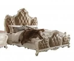 Acme Picardy Upholstered Queen Bed in Antique Pearl 26900Q EST SHIP TIME APPX 4 WEEKS