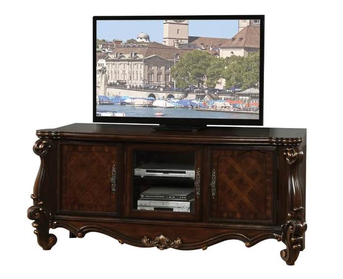 Acme Versailles TV Console in Cherry 91329 EST SHIP TIME APPX 4 WEEKS