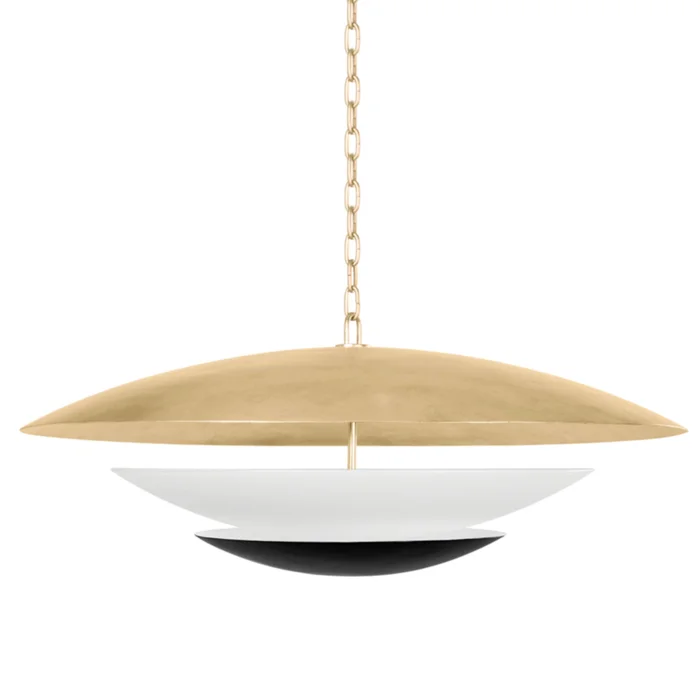 Adara 6-Light Pendant in Vintage Gold Leaf And Soft Black 36L x 36W x 14H