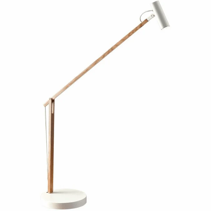 Adesso AD9100-12 Crane Contemporary Natural Ash Wood and White LED Desktop Lamp