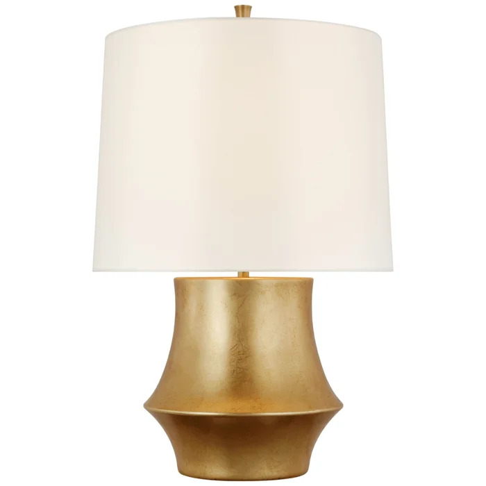 AERIN Lakmos Small Table Lamp in Gild with Linen Shade W13″ x H19.5″