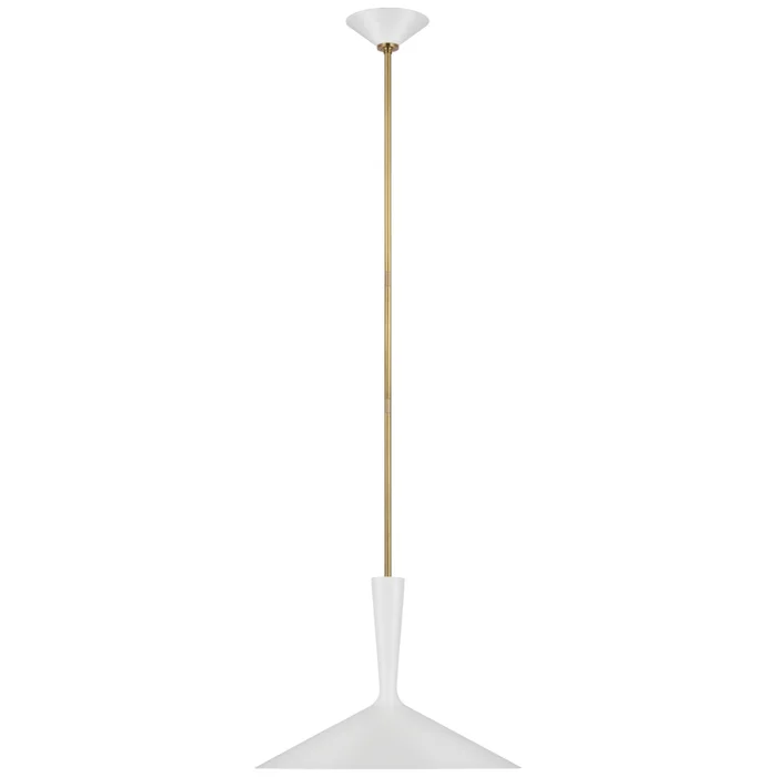 AERIN Rosetta Large Pendant in Matte White and Hand-Rubbed Antique Brass Ceiling Light W18″