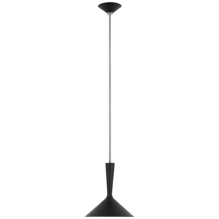 AERIN Rosetta Medium Pendant in Matte Black and Polished Nickel Ceiling Light W12″