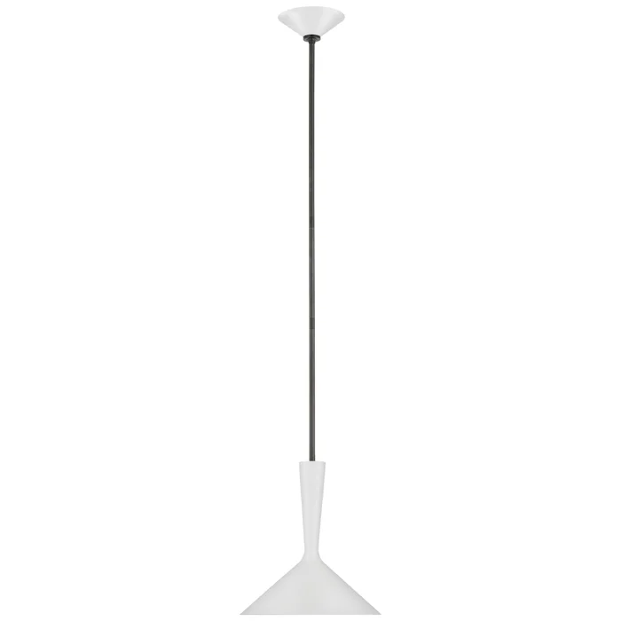 AERIN Rosetta Medium Pendant in Matte White and Bronze Ceiling Light W12″